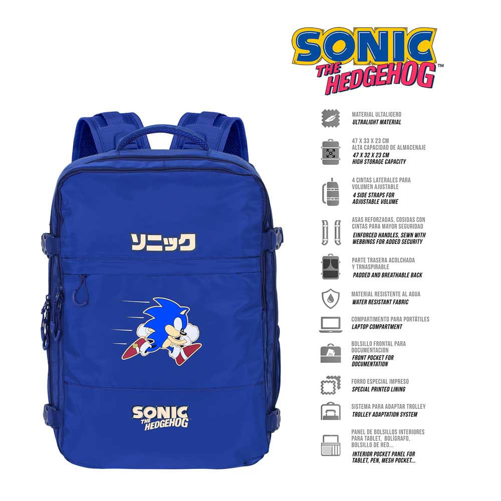 Sonic The Hedgehog Mercury Travel Backpack Sega Action Blue Large  8445118077902