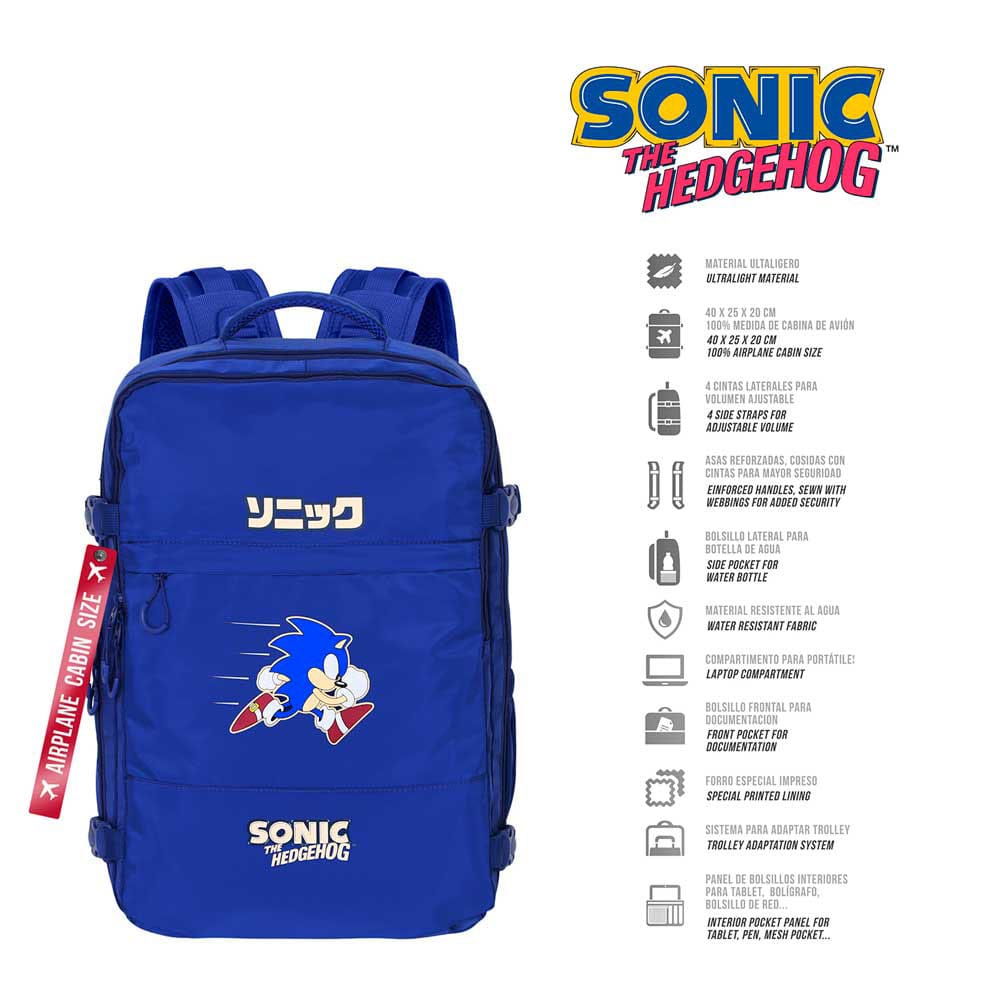 Sonic The Hedgehog Mercury Underseat Cabin Bag Backpack Sega Action Blue  8445118079593