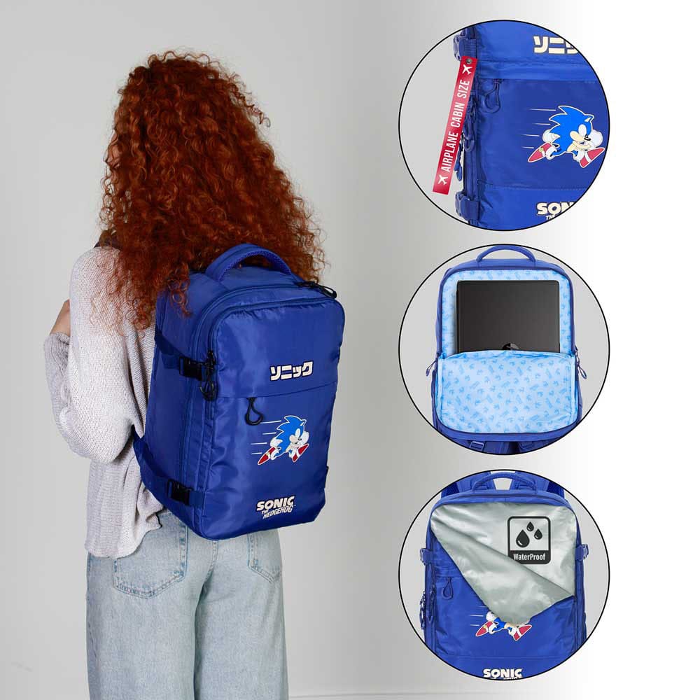 Sonic The Hedgehog Mercury Underseat Cabin Bag Backpack Sega Action Blue  8445118079593