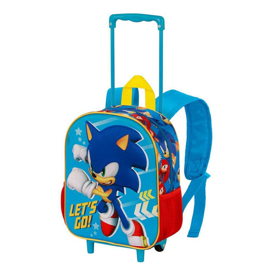 Sonic The Hedgehog 3D Backpack with Wheels Sega Go Blue Small    8445118085020