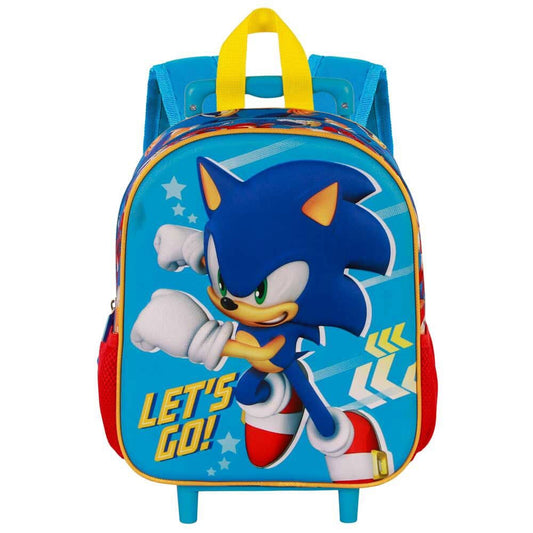 Sonic The Hedgehog 3D Backpack with Wheels Sega Go Blue Small    8445118085020