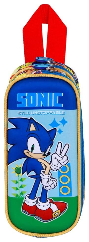 Sonic - The Hedgehog 3D Double Pencil case SEGA Unstoppable Blue 8445118085075