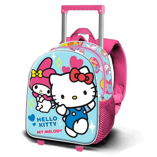 Sanrio 3D Backpack with Wheels Hello Kitty Friendship Blue Small       8445118085143