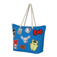 Sanrio Soleil Beach Bag Hello Kitty Stickers Blue 8445118086560