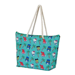 Sanrio Soleil Beach Bag Hello Kitty Palms Turquoise   8445118086591