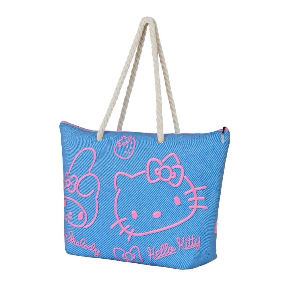 Sanrio Soleil Beach Bag Hello Kitty Denim Blue 8445118086614