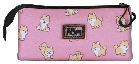 Oh My Pop! Triple Pencil case Shiba Pink 8445118087413