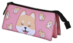 Oh My Pop! Triple Pencil case Shiba Pink 8445118087413
