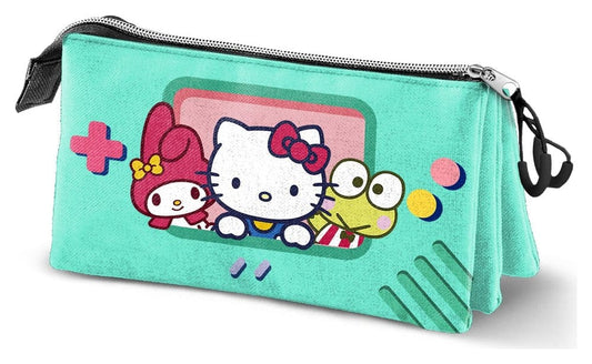 Sanrio Triple Pencil Case Hello Kitty Videogame 8445118095036