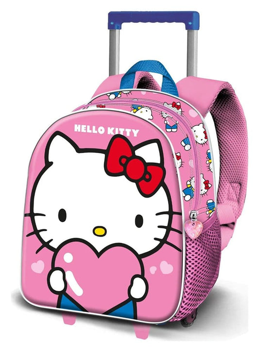 Sanrio Small 3D Rucksack mit Rollen Hello Kitty HeartSanrio Small 3D Backpack with Wheels Hello Kitty HeartSanrio Small 3D Sac à dos à roulettes Hello Kitty HeartSanrio Small 3D Mochila con ruedas Hello Kitty Heart 8445118096095