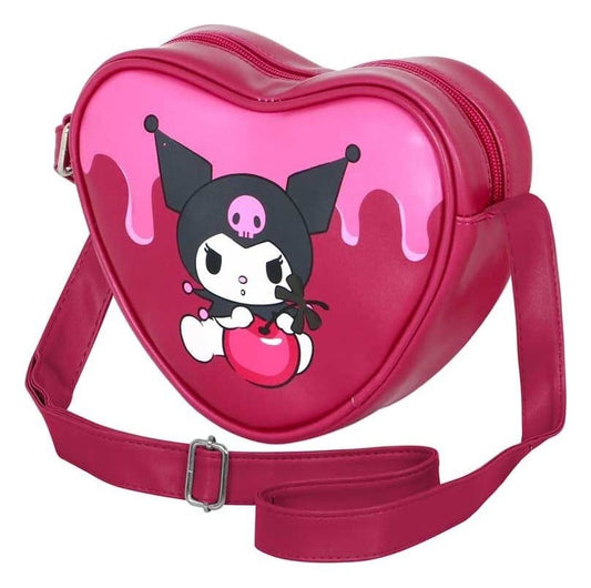 Sanrio Casual Heart Shoulder Bag Kuromi Cherry 8445118098358