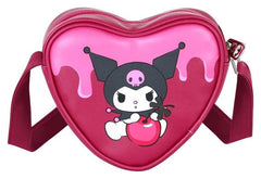 Sanrio Casual Heart Shoulder Bag Kuromi Cherry 8445118098358