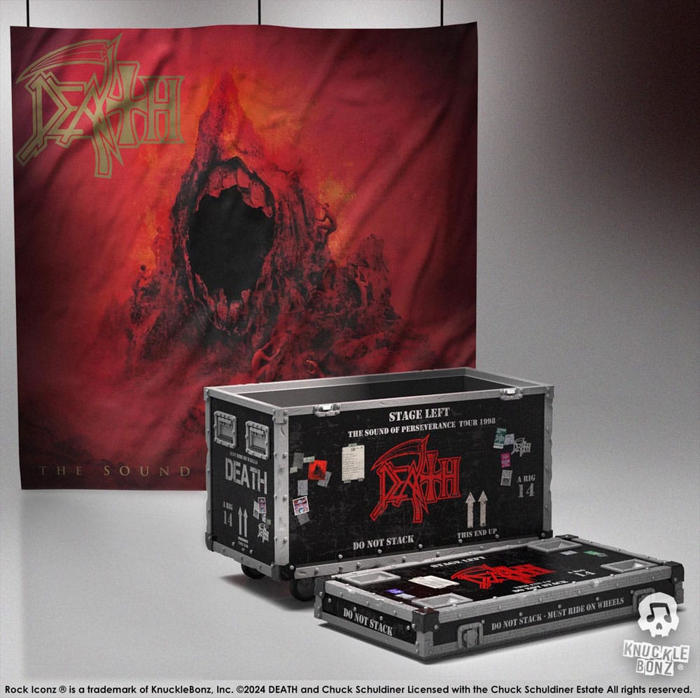 Death Rock Ikonz On Tour Road Case Statue + Stage Backdrop Set The Sound of Perseverance Tour 1998 0785571596090