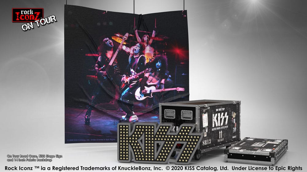 Kiss Rock Ikonz On Tour Road Case Statue + Stage Backdrop Set Alive! Tour 0655646625195