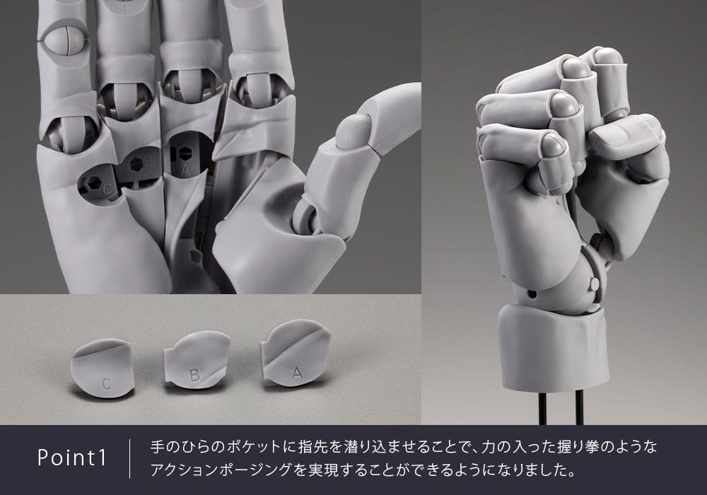 Takahiro Kagami PVC Artist Support Item Hand 1/1 Model Men /L Gray 22 cm   4934054067282