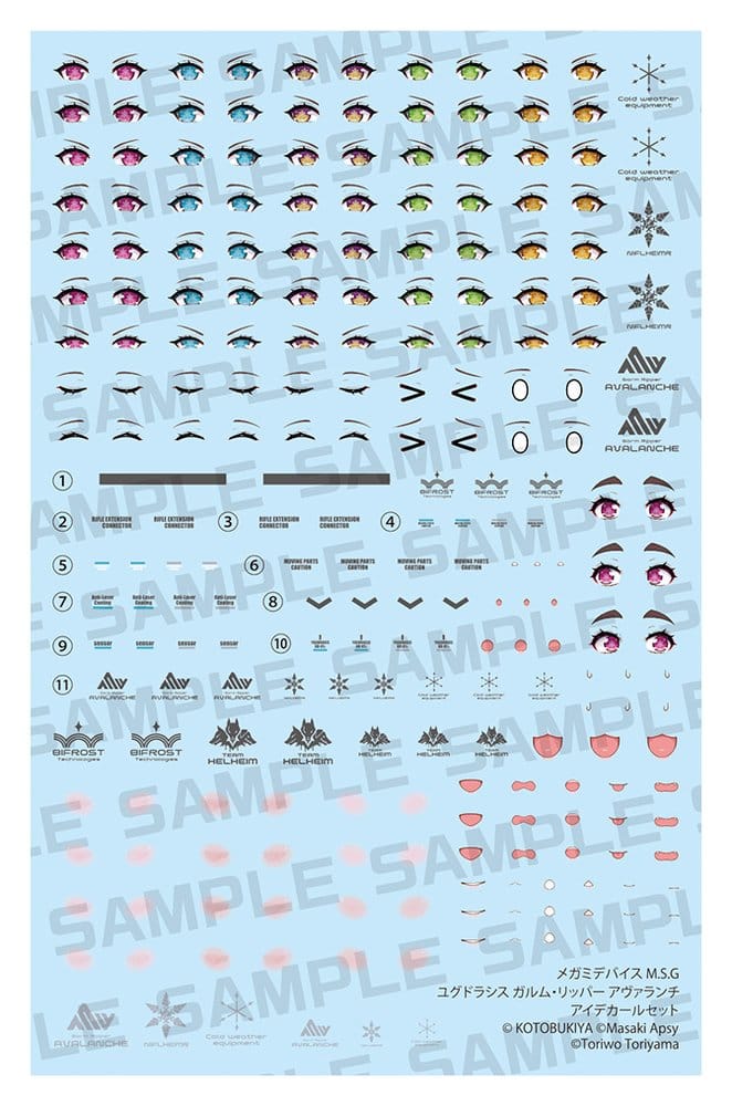 Megami Device M.S.G. Plastic Model Kit Yggdrasis Garm Ripper Avalanche Eye Decal Set 4934054086917
