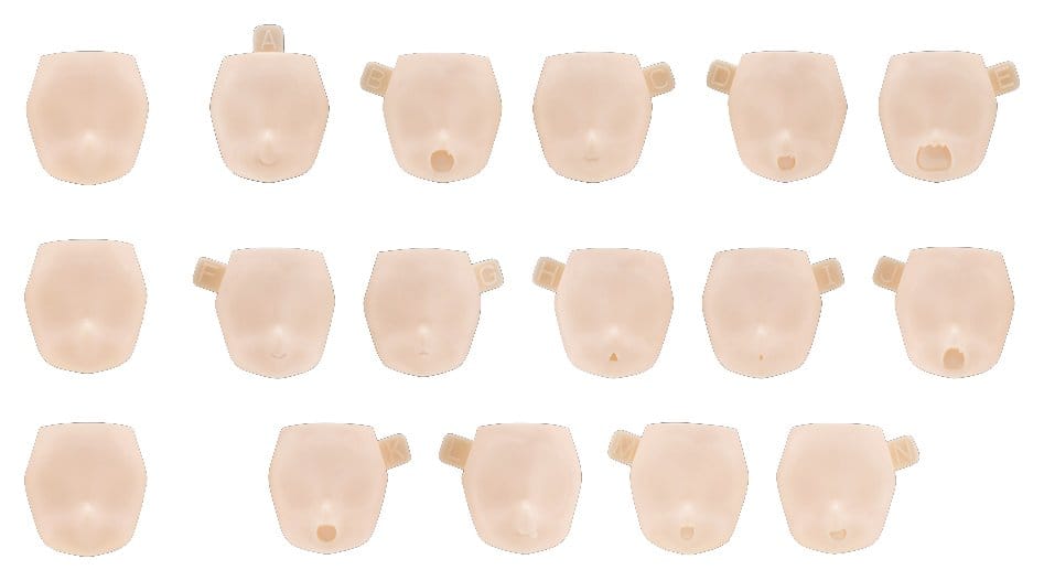Megami Device M.S.G. Plastic Model Kit 10 Face Set Puni Mofu 01 Skin Color A 4934054093748