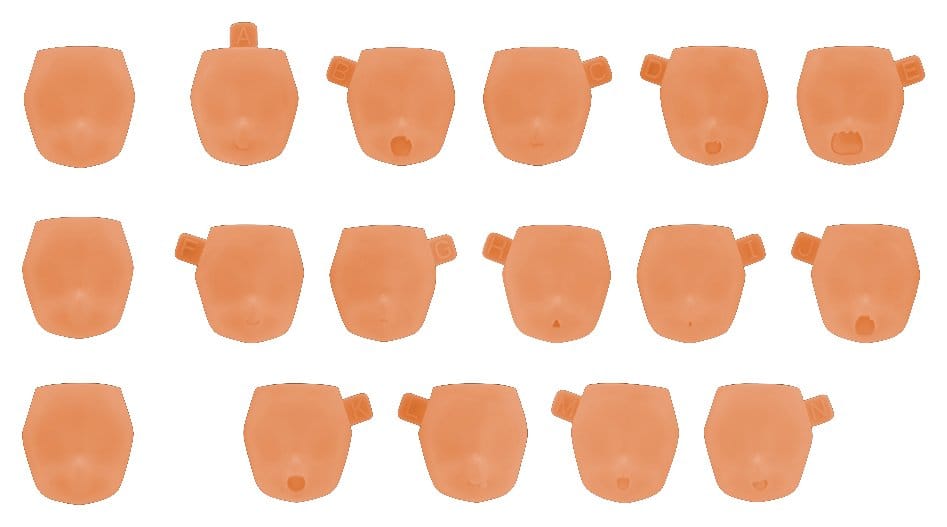 Megami Device M.S.G. Plastic Model Kit 1/1 10 Face Set Puni Mofu 01 Skin Color E 4934054093786