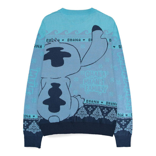 Lilo & Stitch Sweatshirt Christmas Jumper Stitch Blue Size M 8718526214154
