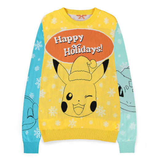 Pokémon Sweater Pikachu, Bulbasaur, Squirtle & Charmender (Christmas Jumper) Size S 8718526413014