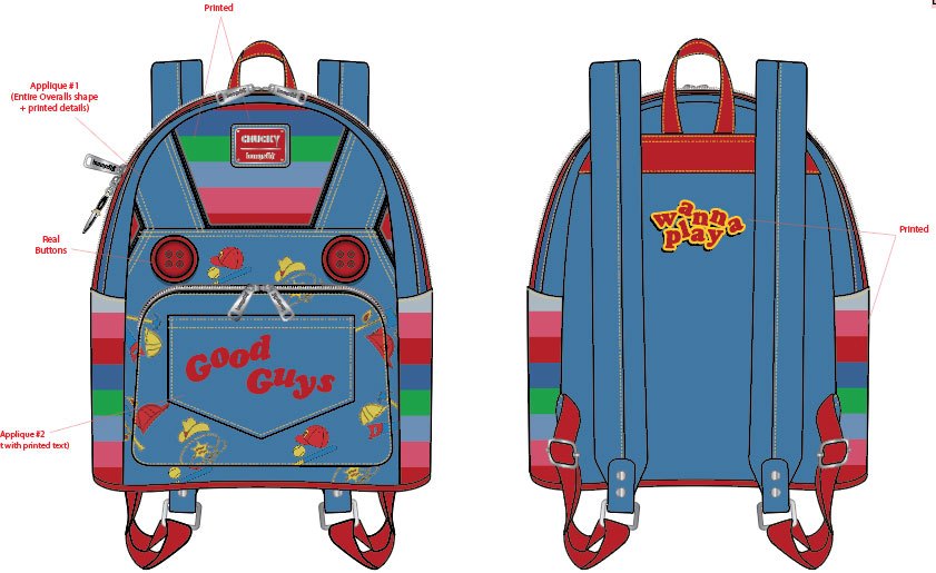 Childs Play by Loungefly Backpack Chucky Cosplay 0671803379060