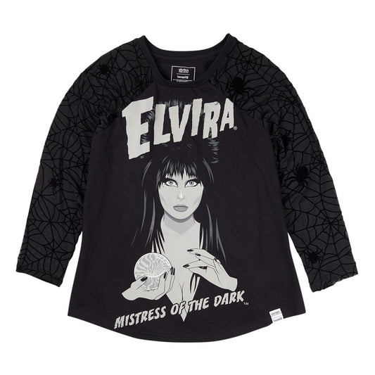Elivira by Loungefly Tee T-Shirt Unisex Shirred Raglan Size XL 0671803553576
