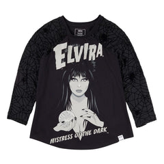 Elivira by Loungefly Tee T-Shirt Unisex Shirred Raglan Size XL 0671803553576
