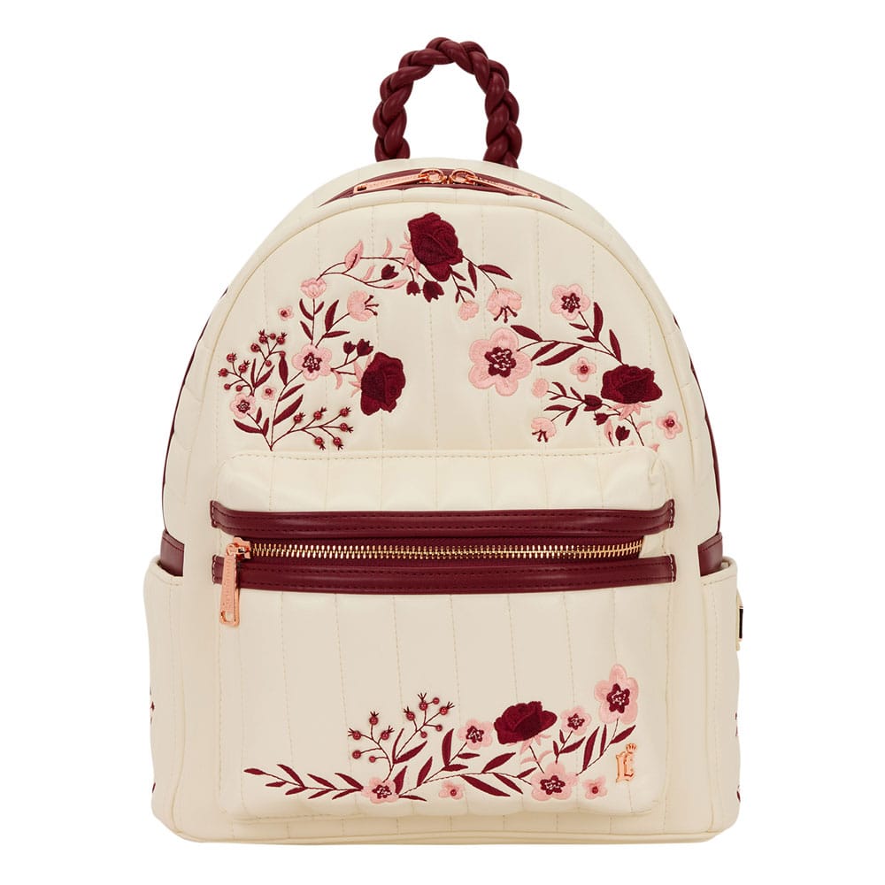 Loungefly Midi Backpack Cream & Red Floral 0671803552425