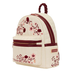 Loungefly Midi Backpack Cream & Red Floral 0671803552425
