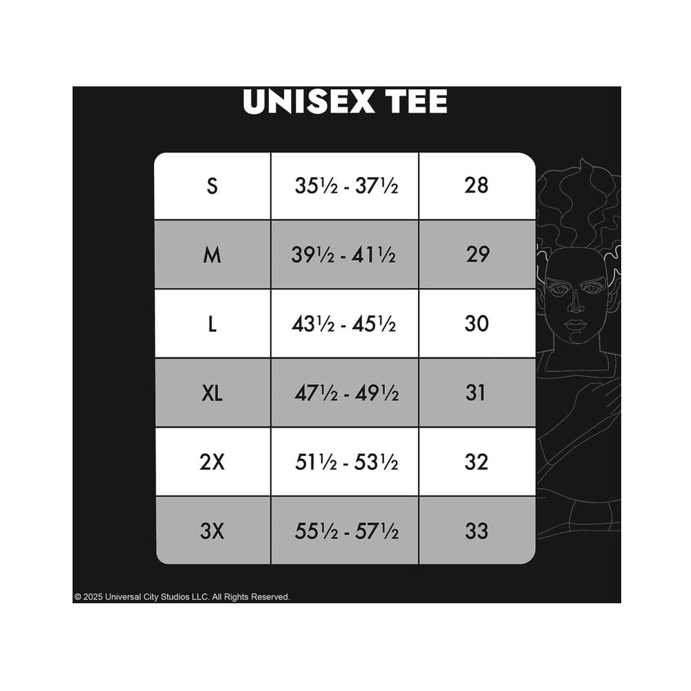 Universal Monsters by Loungefly Tee T-Shirt Unisex Bride of Frankenstein Size S 0671803540767