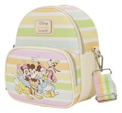 Disney by Loungefly Crossbody Bag Mickey and Friends Rainbow Stribes 0671803330993