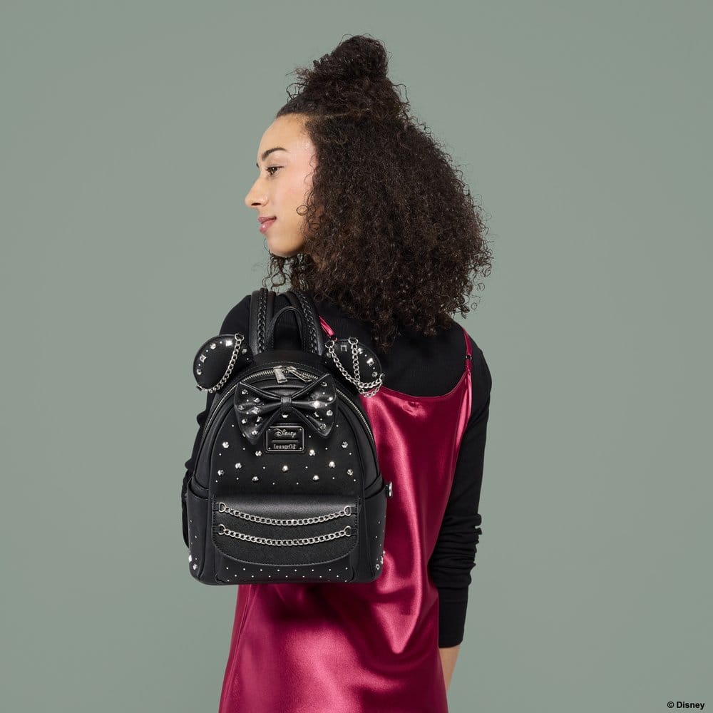 Minnie Mouse by Loungefly Mini Backpack Studs & Chains 0671803589605