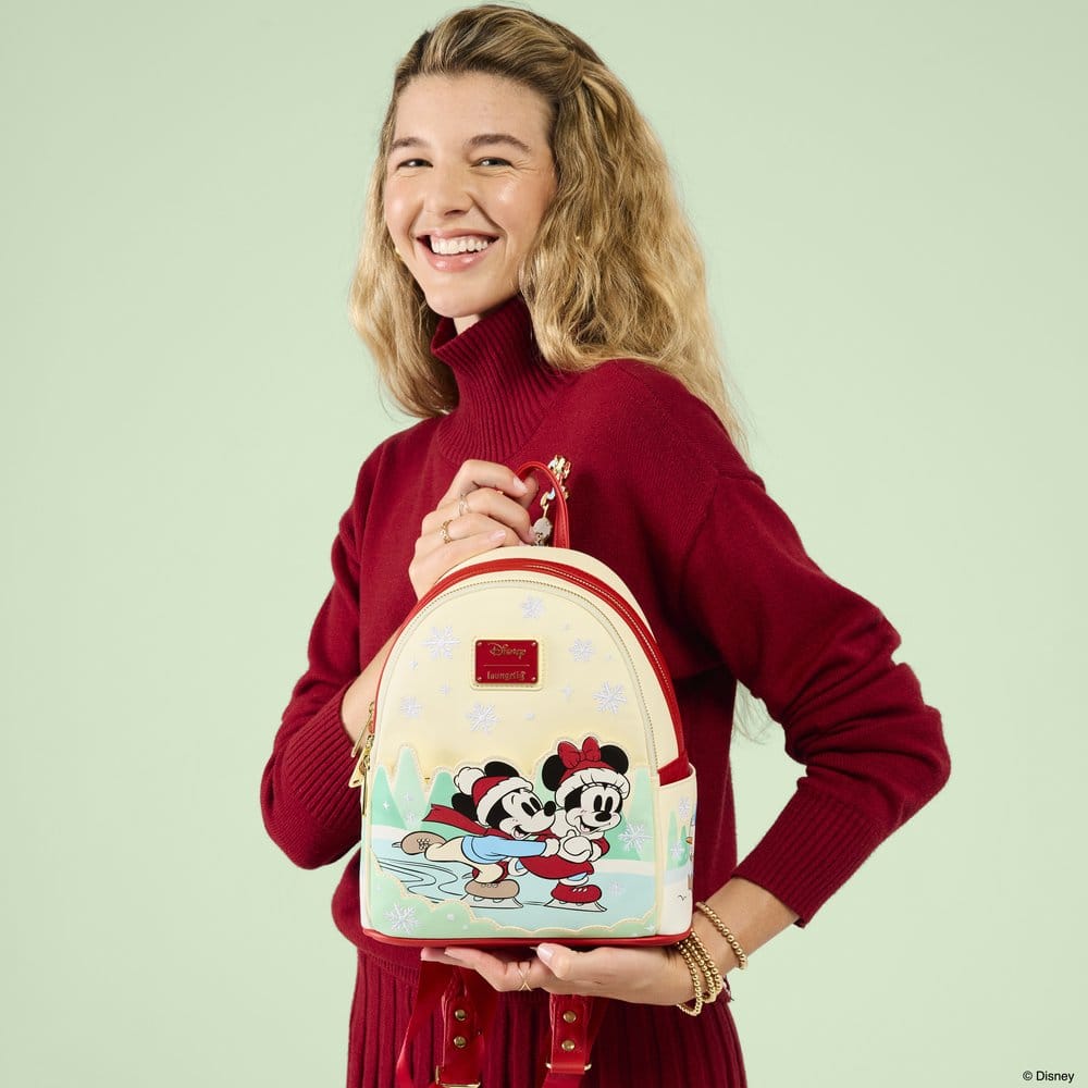 Mickey & Friends by Loungefly Mini Backpack with Headband Holder Ice Skating 0671803590854