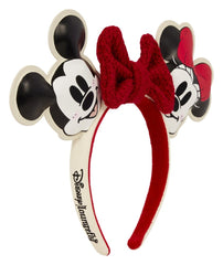 Mickey & Minnie by Loungefly Ears Headband Knit Bow 0671803591165