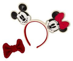 Mickey & Minnie by Loungefly Ears Headband Knit Bow 0671803591165