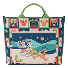 Disney by Loungefly Canvas Tote Bag Mickey and Minnie Holiday 0671803563438