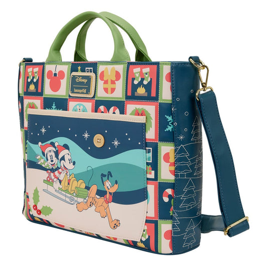 Disney by Loungefly Canvas Tote Bag Mickey and Minnie Holiday 0671803563438
