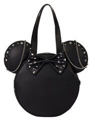 Minnie Mouse by Loungefly Canvas Tote Bag Studs & Chains 0671803589629