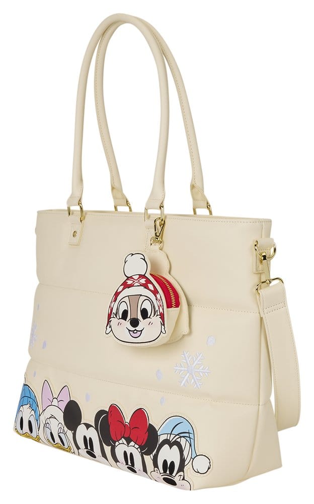 Mickey & Minnie by Loungefly Canvas Tote Bag Puff Quilt 0671803590861
