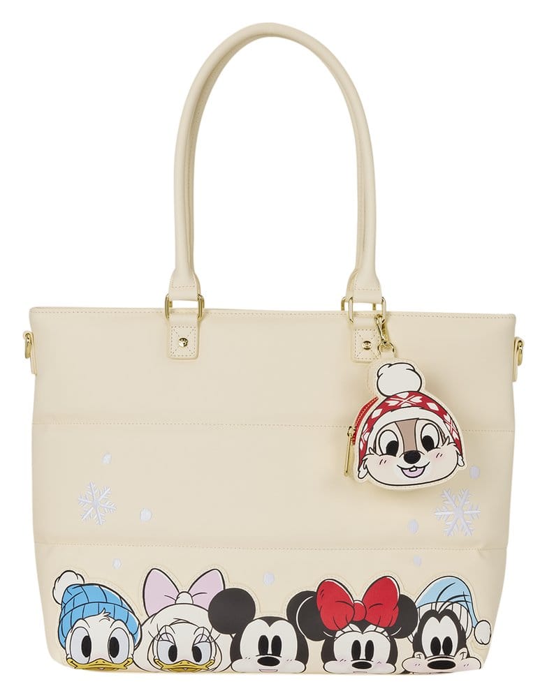 Mickey & Minnie by Loungefly Canvas Tote Bag Puff Quilt 0671803590861