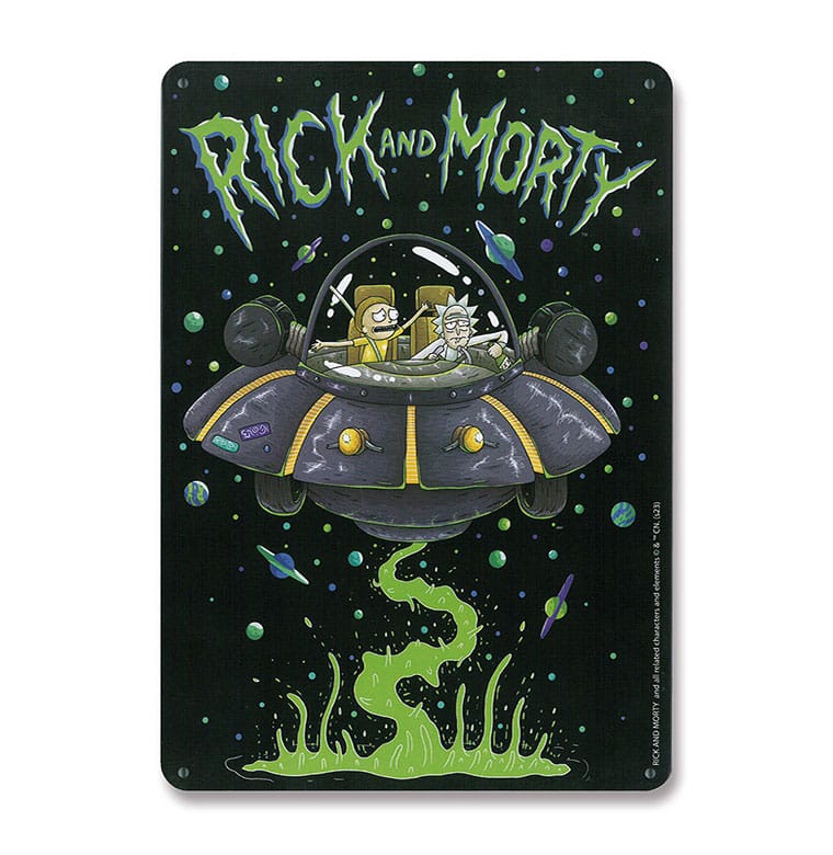 Rick & Morty Tin Sign Spaceship 15 x 21 cm 4045846407664