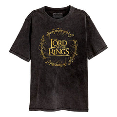 Lord Of The Rings T-Shirt Gold Foil Logo Size XL 5056463479551