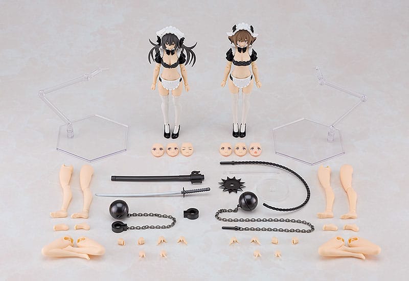 Guilty Princess Plastic Model Kit PLAMAX GP-07 Underwear Body Girl Ran & Jelly: Maid Ver. Set 16 cm 4545784013519
