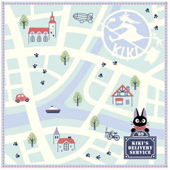 Studio Ghibli Mini Towel Kiki's Delivery Service City Map 25 x 25 cm 4992272876536