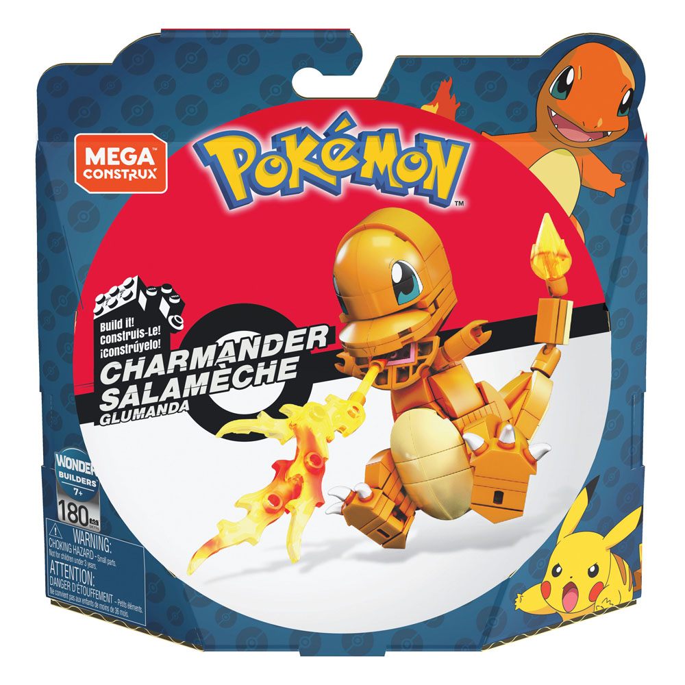 Pokémon Mega Construx Wonder Builders Construction Set Charmander 10 Cm - Amuzzi