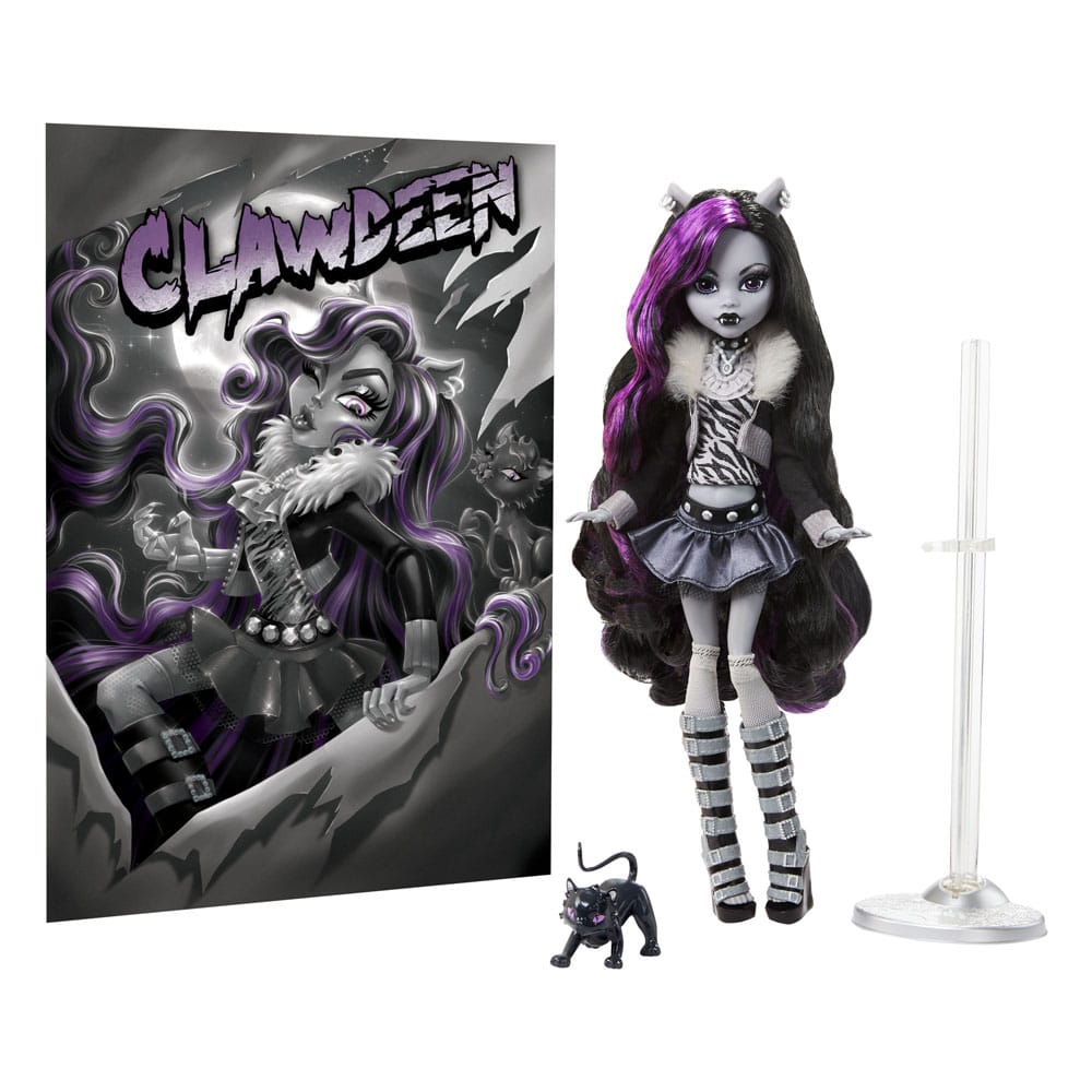 Monster High Reel Drama Doll Clawdeen Wolf in Black And White 0194735104802