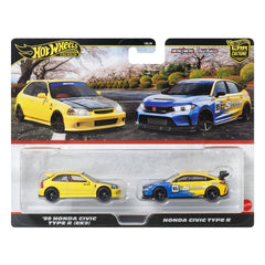 Hot Wheels Premium Car Culture Diecast Vehicle 2-Pack 1/64 '99 Honda Civic Type R (EK9) & Honda Civic Type R 0194735262571