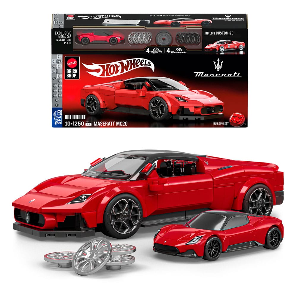 Mattel Brick Shop Hot Wheels Speed Series Building Set 1/32 Maserati MC20 0194735331543
