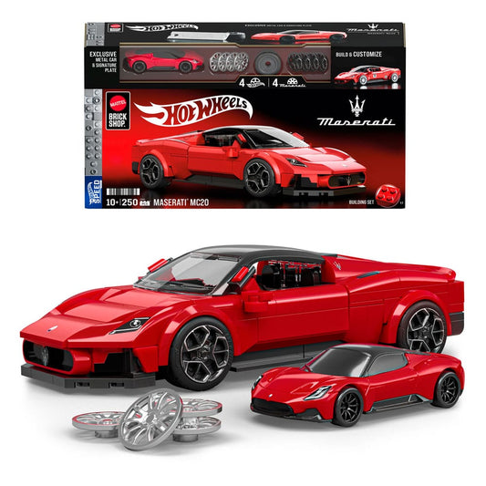 Mattel Brick Shop Hot Wheels Speed Series Building Set 1/32 Maserati MC20 0194735331543