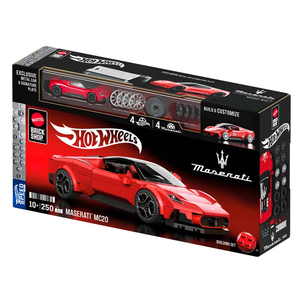 Mattel Brick Shop Hot Wheels Speed Series Building Set 1/32 Maserati MC20 0194735331543